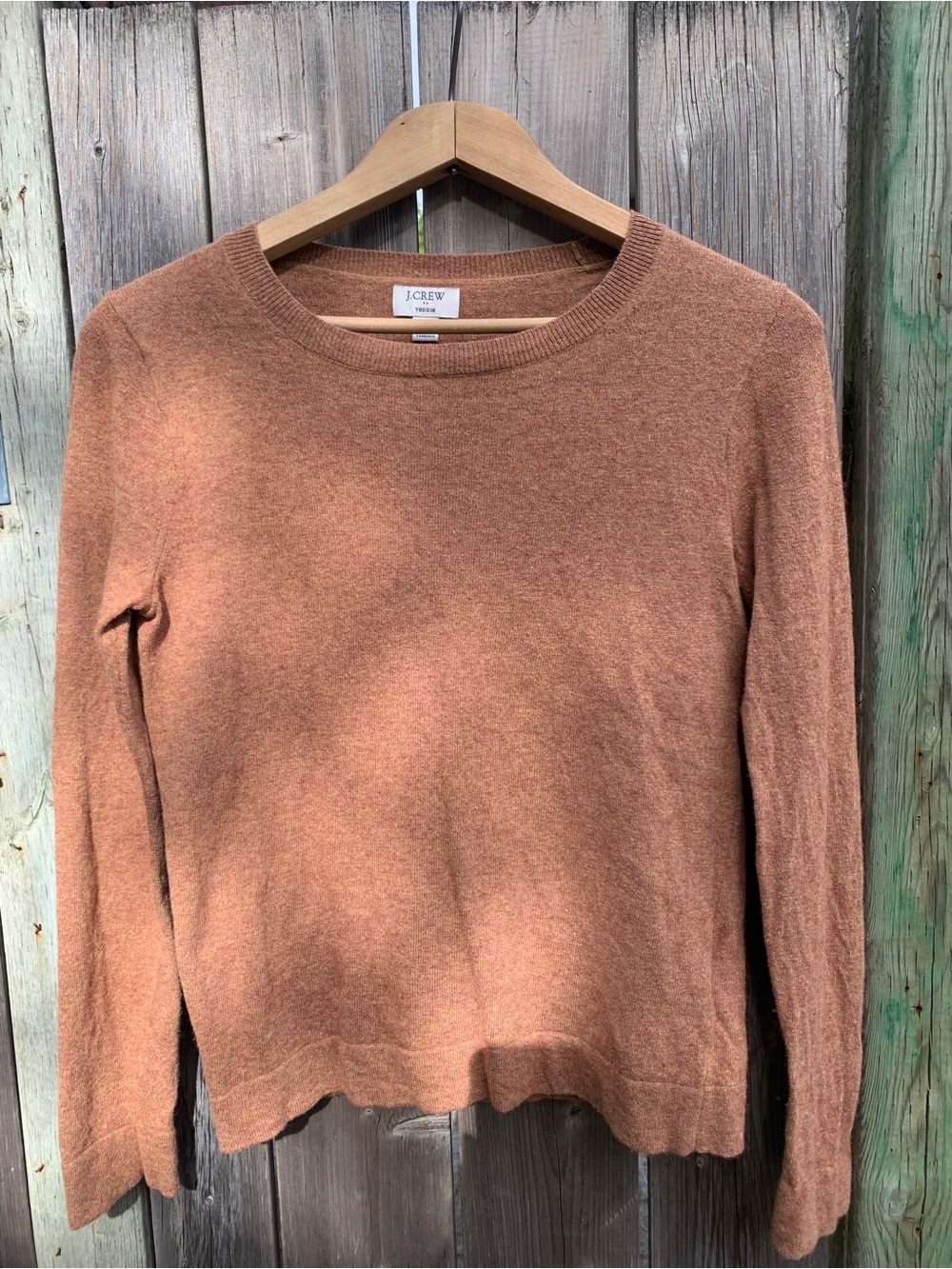 J.Crew Teddie Merino Wool Blend Sweater Size S warm terracotta